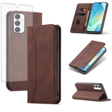 Imagem de Asuwish Capa carteira flip para celular Samsung Galaxy A16 5G/4G com protetor de tela de vidro temperado, fecho magnético, capa fólio, compartimento para cartão de crédito, suporte, acessórios para