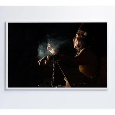 Imagem de Quadro índio Ritual Amazônia Medidas 60x40 Cm Impressão Tecido Canvas