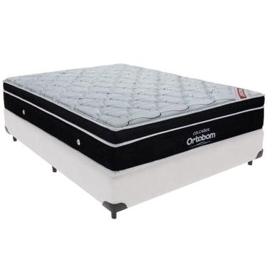 Imagem de Cama Box Branco E Colchão Elegant Molas Ensacadas Casal Ortobom