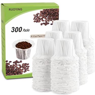 Imagem de K cup Filtros de papel de café com tampa descartáveis para copos K reutilizáveis, filtros descartáveis Keurig K, serve para todas as marcas de filtro de dose única Keurig (300, sem tampa)