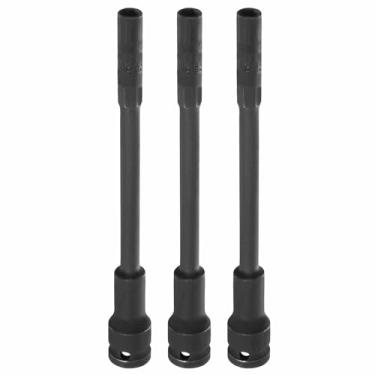 Imagem de HARFINGTON Soquete de impacto de 6 pontos de parede fina profunda de 1/5.1 cm, soquete de 8 mm, soquete métrico extralongo CR-V de 20 cm, soquete sextavado de eixo de aço CR-V para reparo de porcas de