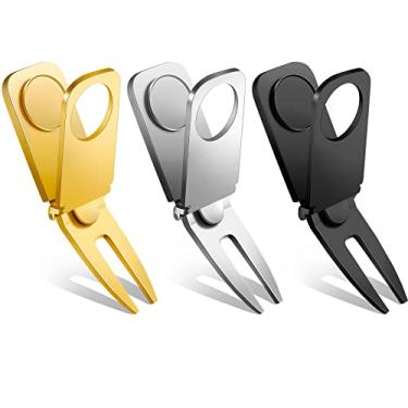 Imagem de Lenwen 3 peças de ferramentas magnéticas de golfe 3 em 1 suporte de carrinho de golfe com marcador para acessórios de golfe, presente para homens (preto, ouro, prata)