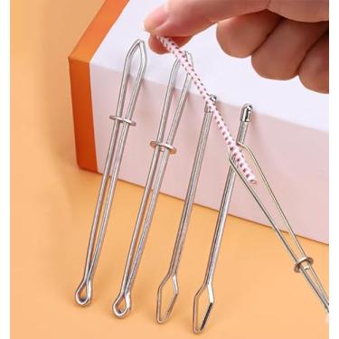 Imagem de Conjunto de 2 peças/conjunto de passadores de cordão Bodkin de aço inoxidável – Pinças e clipes de metal para inserção rápida de corda DIY em calças de moletom, moletons e calções de banho (8,2 + 6,5