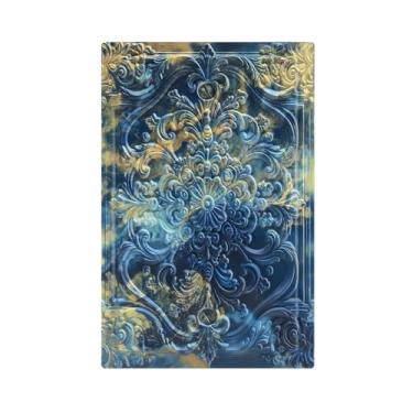 Imagem de Wpshijia Capas decorativas de placa de interruptor de luz azul padrão de mármore 3D floral em relevo 1 gangue sem dispositivo capas de tomada em branco único placa de parede placa de luz para