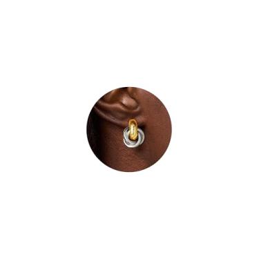 Imagem de Shownee Brincos femininos com nó de ouro 14K – 3 pares de argolas grossas, leves, hipoalergênicas, acessórios modernos, joias para presentes, Ferro, Sem pedra preciosa