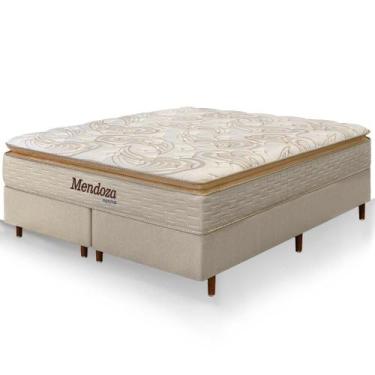 Imagem de Cama Box Queen Size Colchão Mendoza Molas Ensacadas Pillow Top 158x198