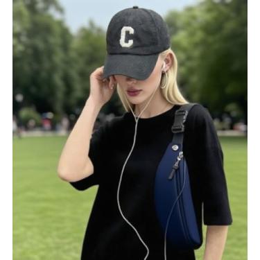 Imagem de Pochete unissex – Mini bolsa de cintura resistente à água para corrida, caminhada, ciclismo, bolsa esportiva transversal para telefone e itens essenciais, Azul marinho, One Size, Tendência