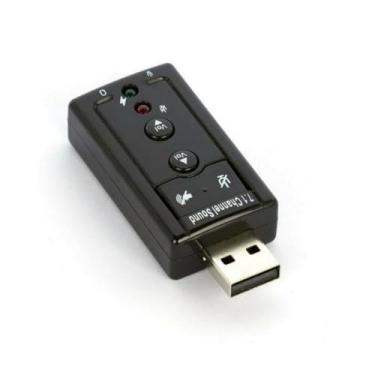 Imagem de Placa de Som USB F3 JC-7.1 P2 Fone e Microfone Preto