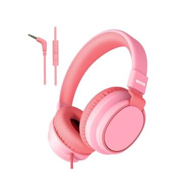 Imagem de MIDOLA Fone de ouvido infantil com fio, volume limitado, 85/94 dB, fone de ouvido dobrável com microfone, proteção auditiva, fones de ouvido para crianças, meninos, meninas, crianças, escola