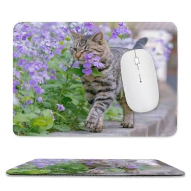 Imagem de Mouse pads quadrados gato silvestre e caminhada na estrada tapetes de mouse base de borracha antiderrapante suprimentos tapete de mouse pad de borracha impermeável mesa mesa pad para escritório casa