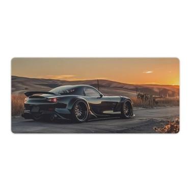 Imagem de HouLaiZhe Modification Culture JDM Car Rx7 Tapete de mouse para jogos grande base de borracha antiderrapante acessórios de computador laptop suprimentos bloco de escrita para escritório casa 40 x 90
