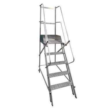 Imagem de Escada Plataforma Trepadeira 1,25m Rodas 4 Degraus Escaleve