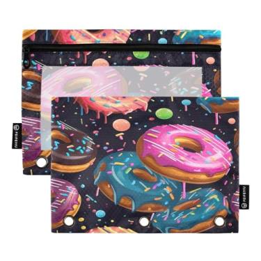 Imagem de Wassud Pacote com 2 pastas de fichário de desenho animado com 3 furos, pasta organizadora de arquivos para casa, escritório