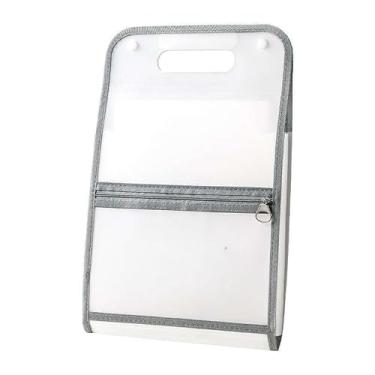 Imagem de Organizador de saco de arquivo estilo mão, 13 alças A4 separadas, armazenamento de dados de papel de teste de professor(Cinze (vertical))