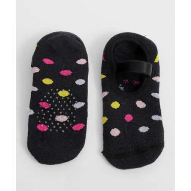 Imagem de Meia Sapatilha Infantil Antiderrapante Marisa Preto-75006, 22/25, Pret
