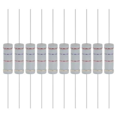 Imagem de YOKIVE 10 resistores de filme de óxido metálico de 2,7 K Ohm 5 watts, 5% de chumbo axial de resistor de tolerância | À prova de chamas para circuitos eletrônicos DIY, projetos de áudio e vídeo