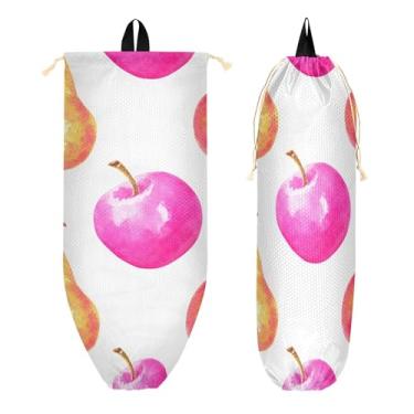 Imagem de xigua Suporte de parede para saco plástico Pears com cordão, 1 pacote, organizador de sacolas de supermercado reutilizável para bolsas, meias, roupas íntimas e gravatas