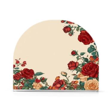 Imagem de CEBUGI Suporte de guardanapo para mesas porta-guardanapos de acrílico suporte de guardanapos de papel rosas para decoração de festa de jantar de cozinha