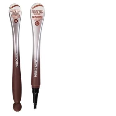 Imagem de Caneta Fio a Fio para Sobrancelha e Barba Microblading Tridente Resistente a Agua (Castanho Claro Hello Mini)