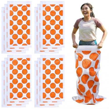 Imagem de Ribbonlic 16 Pcs Potato Sack Race Bags Sports Themed Potato Race Jumping Bags 40 x 20 Inches for Adults Family Party Games and Activities Party Supplies(Basketball)