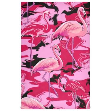 Imagem de Joisal Lindo conjunto de toalhas de prato boho flamingos rosa decoração de cozinha toalhas de chá de mão fofas panos de lavar louça reutilizáveis absorventes 45 x 71 cm, pacote com 4
