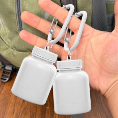 Imagem de 1 recipiente portátil de suplemento de polipropileno com dispensador de proteína em pó para academia, viagem, esportes, pré treino, coqueteleira, 200 ml (branco)