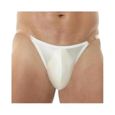 Imagem de Cuecas masculinas de seda gelada, roupa íntima transparente, sexy, cin