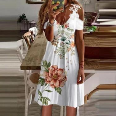 Imagem de Moda feminina renda com decote em v suspender vestido verão casual ren