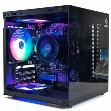 Imagem de PC Gamer Ryzen 5 5600GT com Placa Mãe A520, 16GB DDR4 Dual Channel, SSD M.2 512GB NVMe, Fonte 600W, Gabinete Aquário Compacto com 3 Fans RGB