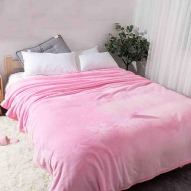 Imagem de Cobertor de lã, cobertores e mantas fofos, femininos, masculinos, para cama, adulto, longo, duplo, solteiro, para sofá, lã grossa de camada dupla, quente, inverno, macio e confortável (rosa A, 180 x