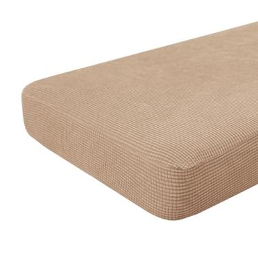Imagem de Hokway Capas de almofada de sofá, capas de almofada elásticas, capa protetora de almofada de assento de sofá (camelo, grande)