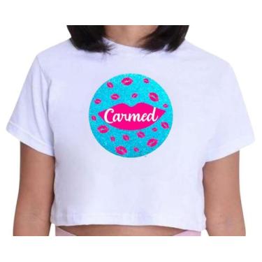 Imagem de Cropped Top Blusinha Camisa Infantil Estampa Divertido Carmed Algodão,