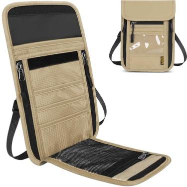 Imagem de vastsky Carteira de pescoço de viagem com bloqueio de RFID – Suporte oculto para passaporte e bolsa antifurto para dinheiro para homens e mulheres, organizador de roupas íntimas ocultas leve com alça