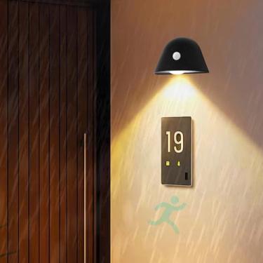 Imagem de GZZBMY Luzes de parede LED externas com sensor de movimento Iluminação de parede moderna IP65 à prova d'água alumínio metal lâmpada de parede interior/exterior para corredor pátio varanda escada