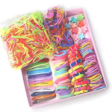 Imagem de Cryfokt Conjunto de Grampos de Cabelo Coloridos para Meninas Cordas de Cabelo Elásticas Kit de Caixa de Presente de Grampo de de Metal para Crianças, Inclui Vários Acessórios de, Aplicável a Todos