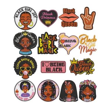 Imagem de Jongdari 15 peças Black Girl Magic Iron On Patches, Patch bordado para meninas, aplique feminino para roupas, chapéus, jeans, jaqueta