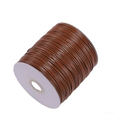 Imagem de Cordão de couro PU para fabricação de joias faça você mesmo, 1,0 mm de espessura, carretel de 10 metros, verde exército marrom vinho