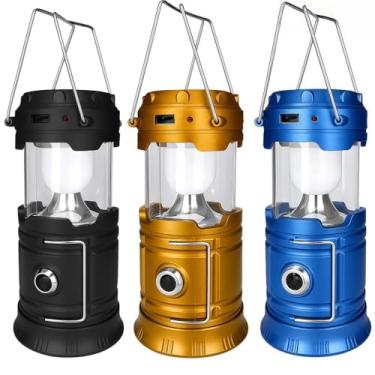 Imagem de Lampião Luminária com Carregamento Solar e Usb - Lanterna para Pesca Camping Caça Aventuras (3)