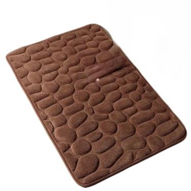 Imagem de Forro de Banheiro Antiderrapante e Absorvente Macio Secagem Rápida para Banheiro Lavabo 60x40cm(PARALELEPIPEDO MARROM,3)