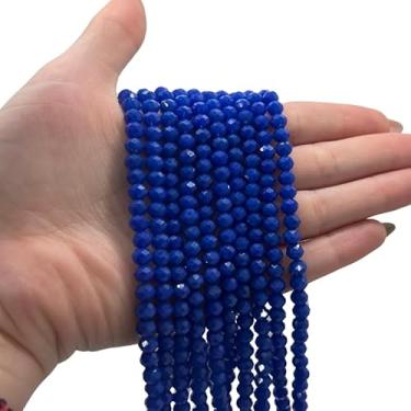 Imagem de Fios de Cristais 6mm para Bijuteria e Artesanato – 10 Fios com ~850 Pedras da Mesma Cor (Azul Bic Leitoso)