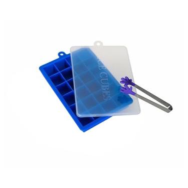 Imagem de Bandeja de Cubos Gelo Silicone com Tampa Sem BPA Fácil Soltar para Sumo Comida Bebê Chocolate Baking 24 Buracos Flexível Resistente Lavadora Pratos Em