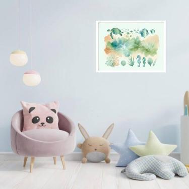Imagem de Quadro Decorativo Animais Marinhos - 50X70Cm