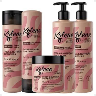 Imagem de Kit Kolene By Camilla De Luccas Nutri Bond: Shampoo, Condicionador 300ml, Máscara 500g, Leave-in 500ml e Goma Capilar 500ml