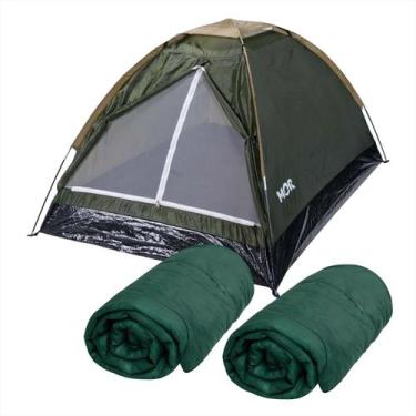 Imagem de Kit Barraca Iglu 2 Lugares + 2 Sacos de Dormir Acampamento - Mor, Barr
