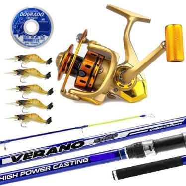 Imagem de Kit Pesca Praia Vara Verano Molinete 5000 5 Iscas e Linha - FDDL