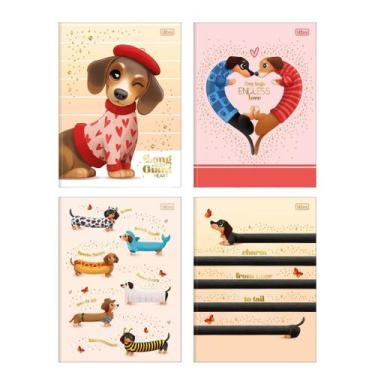 Imagem de Caderno Brochura Capa Dura Universitário Cachorros 80Fls Tilibra 5und