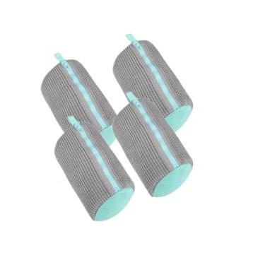 Imagem de Sacos de lavanderia, sacos para máquina de lavar sapatos, bolsa com zíper para lavanderia, rica penugem dentro, aplique em tênis, sapatos casuais (cinza, 4 peças)