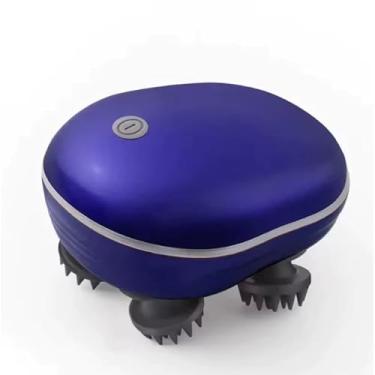 Imagem de Massageador Elétrico De Corporal Cuidados Com A Saúde Relaxe Cabeça Couro Cabeludo Massagem Amassar Dispositivo (Azul)