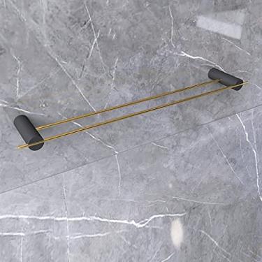 Imagem de HHHJQFAAT Barra de toalha de banho barra de toalha de latão montada na parede acessório de banheiro barra de toalha de mão, suporte de toalha de estilo moderno (cor: toalheiro de mármore) (haste dupla