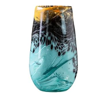 Imagem de Vaso de vidro criativo estilo chinês decoração sala de estar varanda mesa de hotel arranjo de flores vaso de mesa (B)